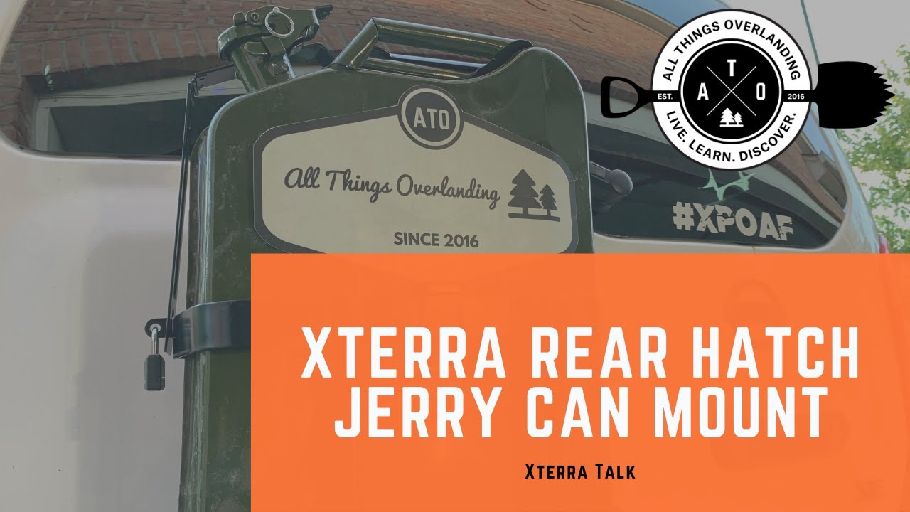 Xterra Talk-Rear Hatch Jerry Can Mount (Smittybilt Jerry Can, Nato, Wavian, 5 Gallon Fuel Can)