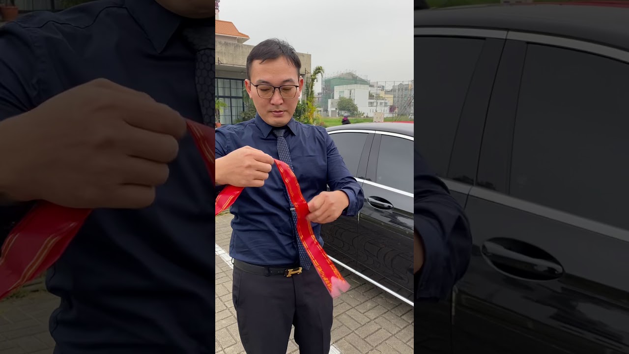 門把花 示範怎麼幫才會漂亮 「台南好日子結婚禮車」