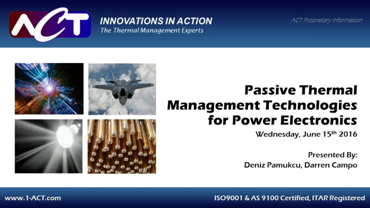 WEBINAR: Thermal Management Technologies for Power Electronics