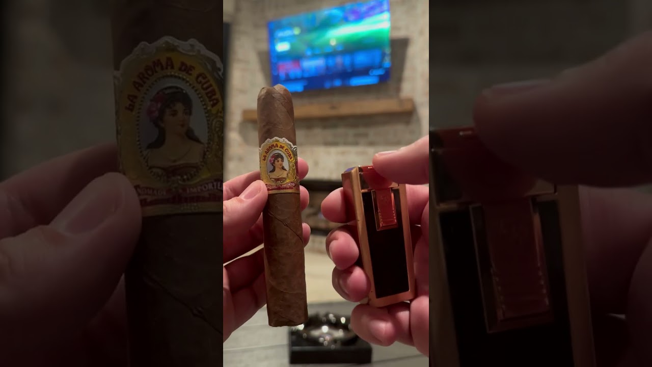 🔥🌙 SMOKING AN AMAZING LA AROMA DE CUBA CIGAR ON A CHILLY NIGHT! ❄️💨💯 #cigar #asmr #cigarshow