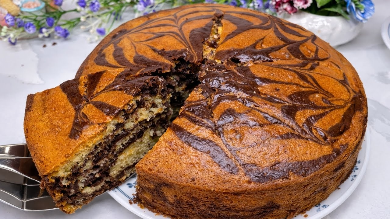 Perfect Marble Cake Just 5 Minutes! 🍰 | Super Soft & Moist you will make it every day