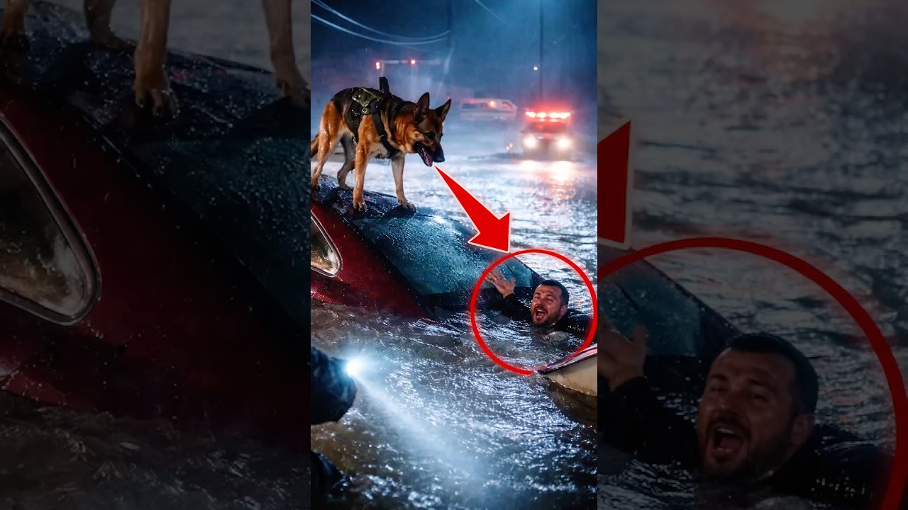 K9 Risked Everything to Save Him From the Flood 🌊🐕&zwj;🦺 #rescue #flood
