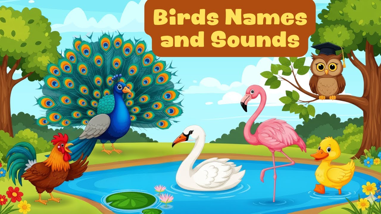 Birds Names and Sounds | Learn Birds Names in English for Kids