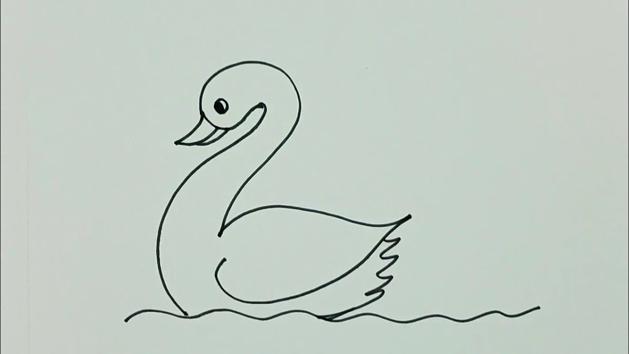 Easy Drawings | How to draw a duck from number 2