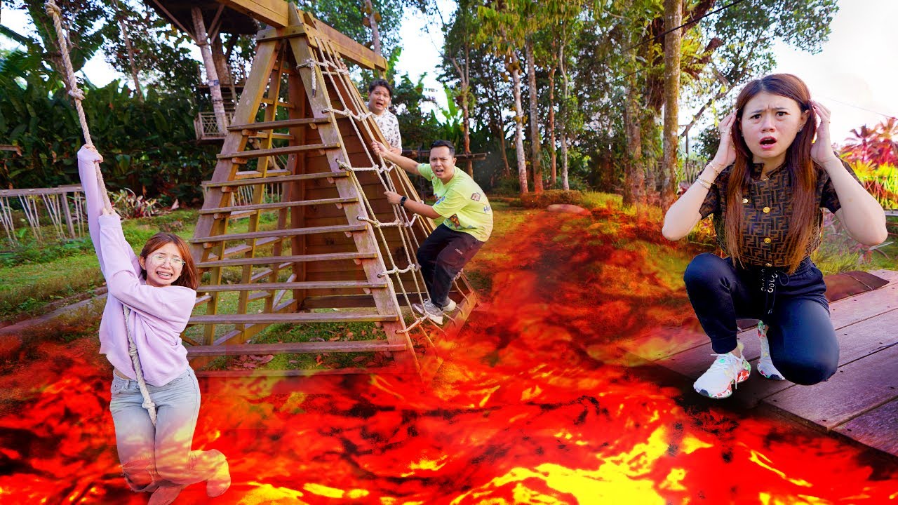TANTANGAN THE FLOOR IS LAVA DI ALAM!! YANG KALAH DAPAT HUKUMAN!!