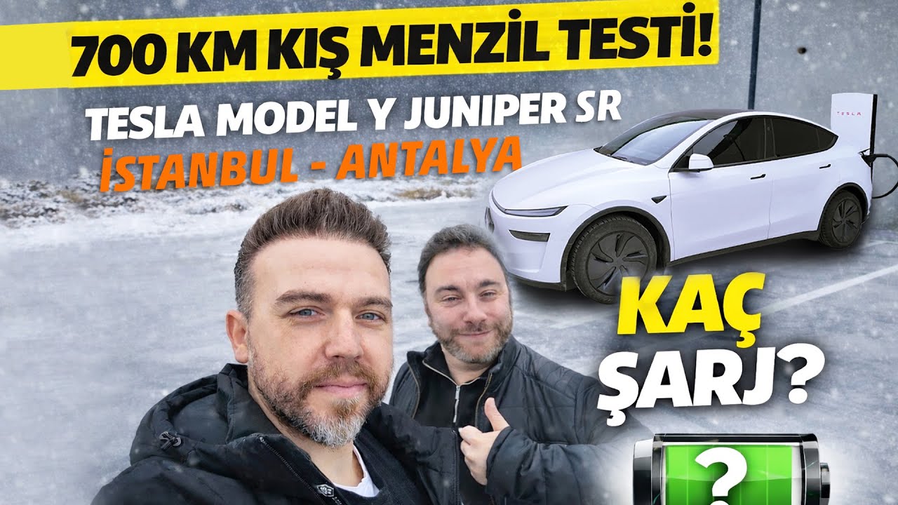 700 KM Kış Menzil Testi! Tesla Model Y Juniper SR Ka&ccedil; Şarjla İstanbul'dan Antalya&rsquo;ya Ulaştı?