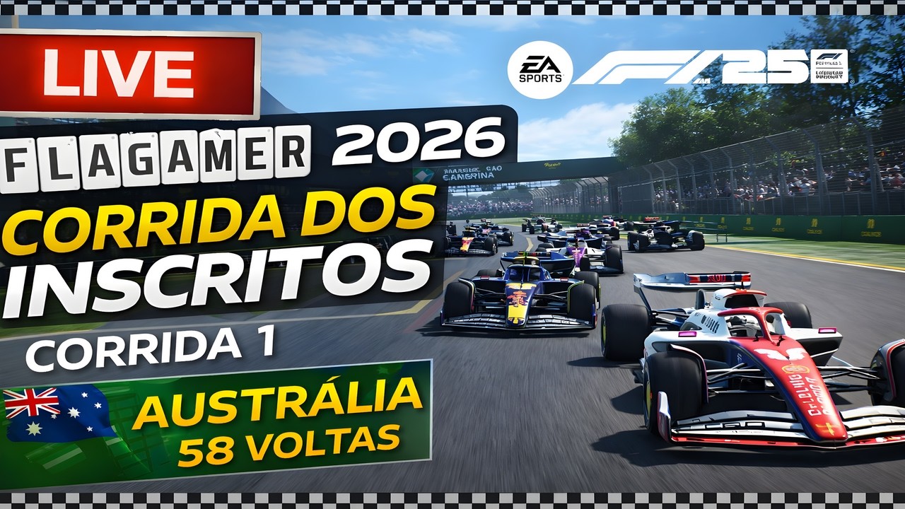@FlaGamer29 CORRIDA DOS INSCRITOS 2026 F1 25 ÁUSTRALIA 100% VOLTAS!