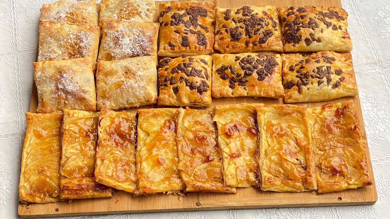 En 10 minutos postre lujoso con pocos ingredientes✅Hojaldres rellenos no te los pierdas