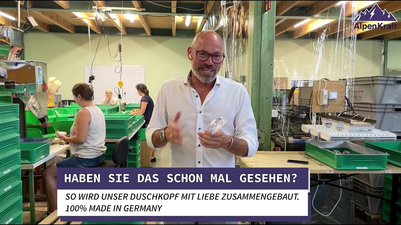 Dieser Duschkopf wird in Deutschland produziert, und mit Liebe zusammengesetzt. Schon mal gesehen?