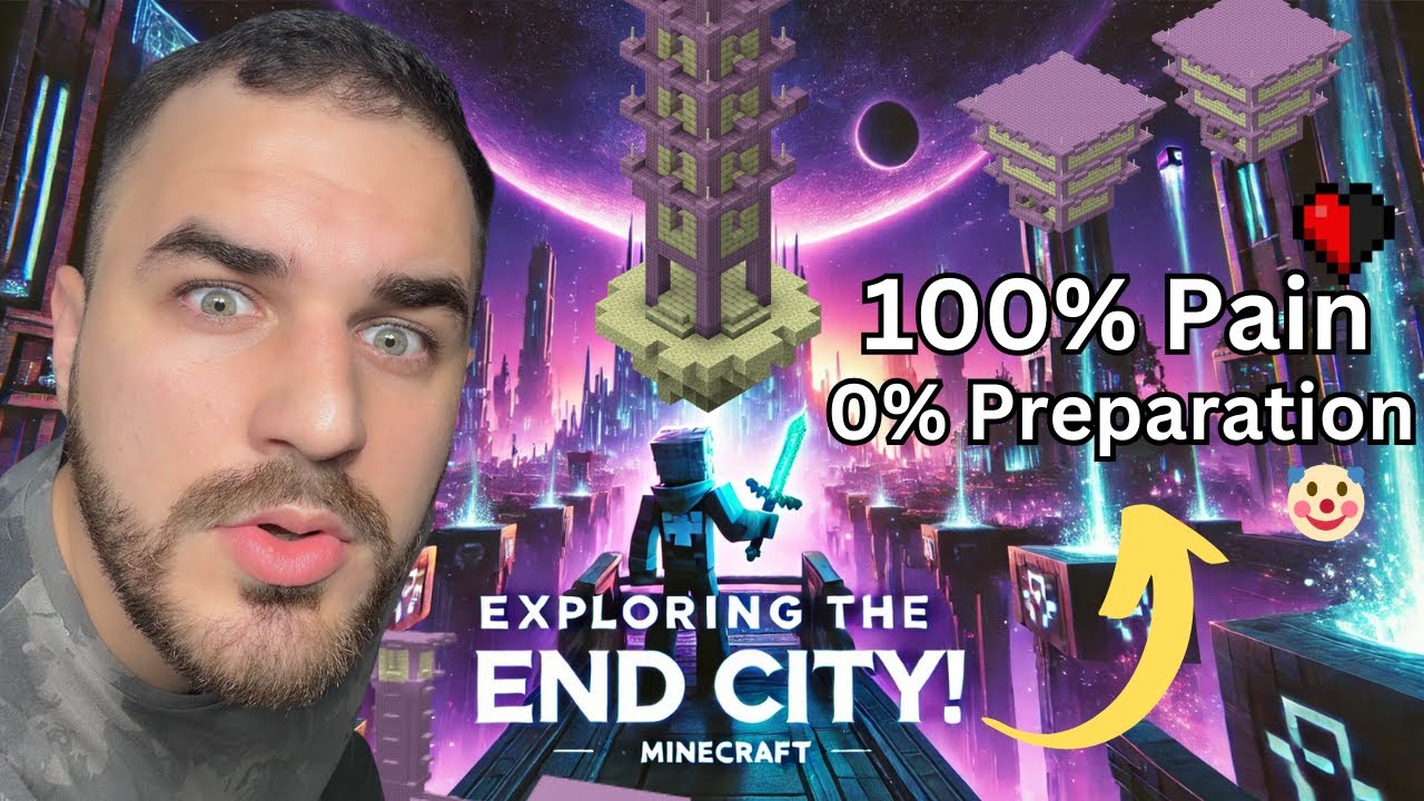 End City First-Timer: 100% Pain, 0% Preparation 🤡 (Minecraft Edition) #minecraftgameplay #minecraft