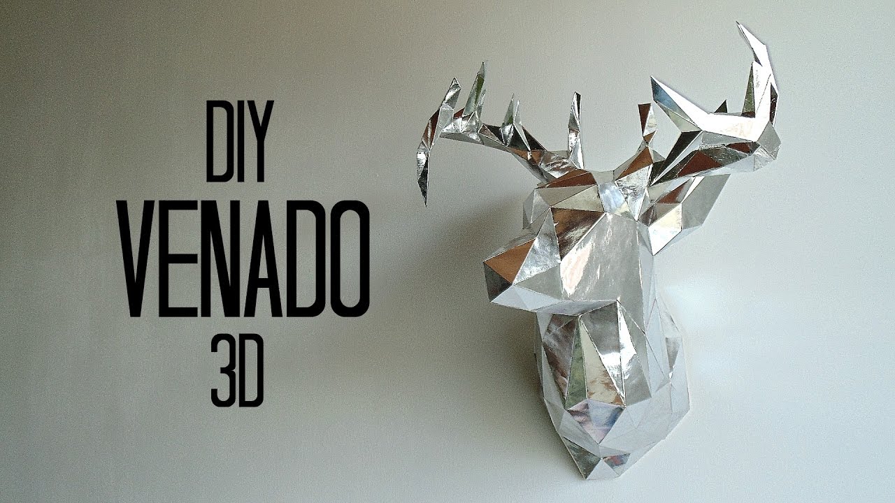 DIY cabeza de venado 3D en cartulina-papercraft