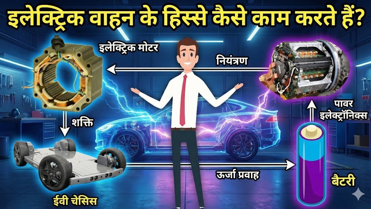 EV Car कैसे काम करती है? | Electric Vehicle Components Explained | Battery, Motor, Controller