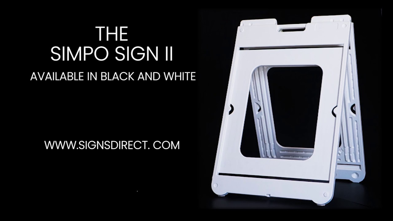WHITE PLASTICADE PORTABLE SANDWICH BOARD STYLE A-FRAME SIMPO SIGN II FROM SIGNS DIRECT