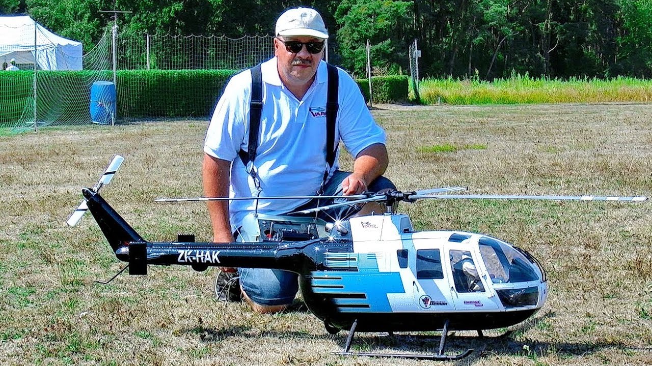 BO-105 RC SCALE MODEL ELECTRIC HELICOPTER FLIGHT DEMONSTRATION