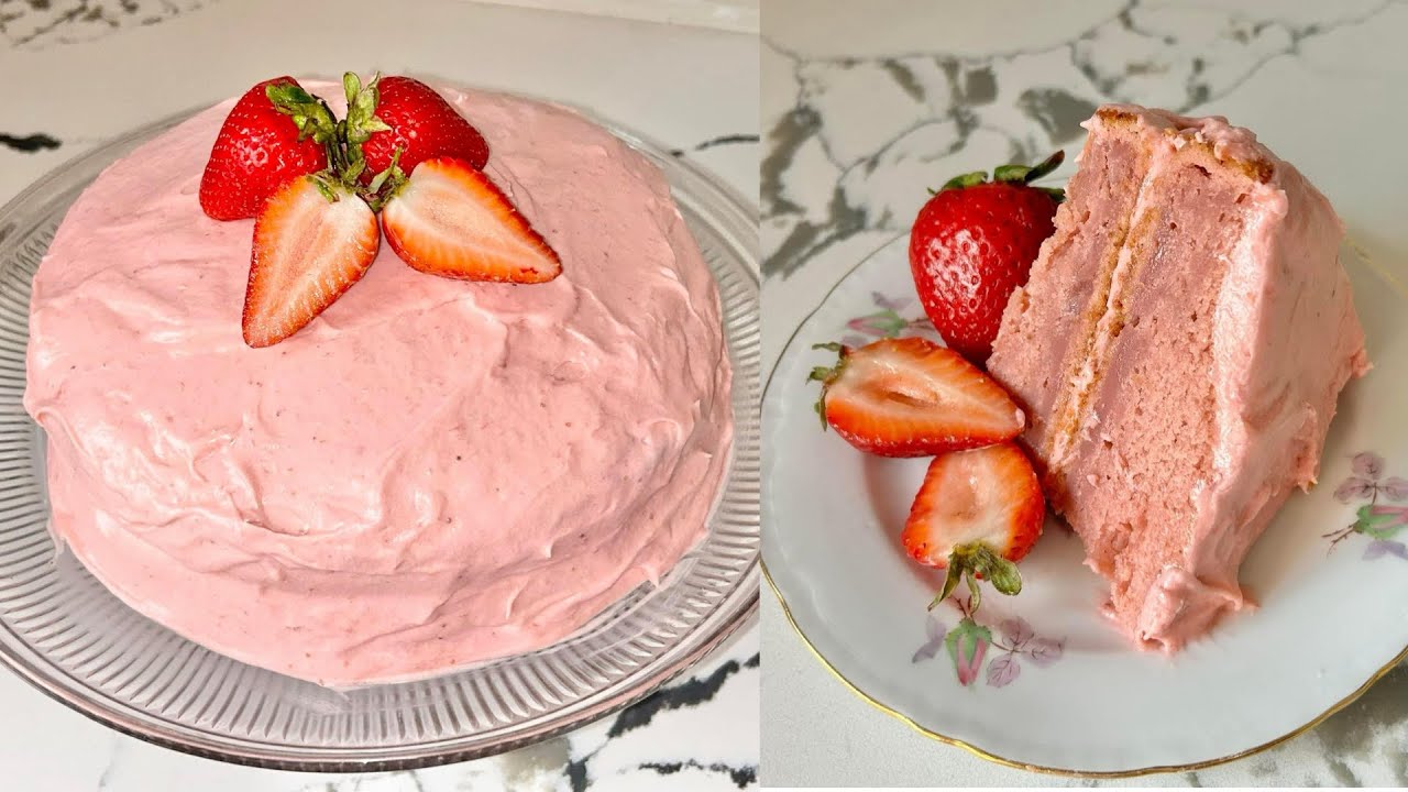 Strawberry Cake - Semi-Homemade Strawberry Cake - Cake Mix Hacks - Ellen’s Juneteenth Series 🍓🍰