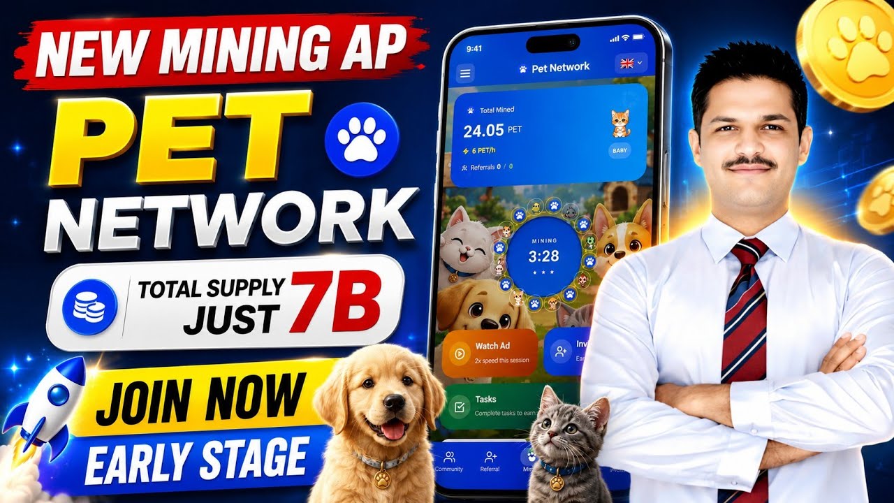 New Free Mining Ap || Pet Network New Mining Ap || Complete Information 