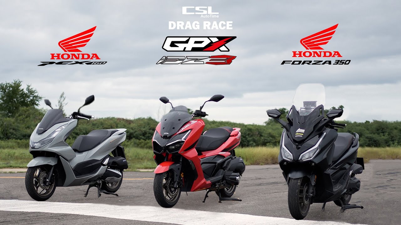 GPX DZ3 vs Honda PCX160 vs Forza350 น้องใหม่ไฟกระพริบ DRAG RACE