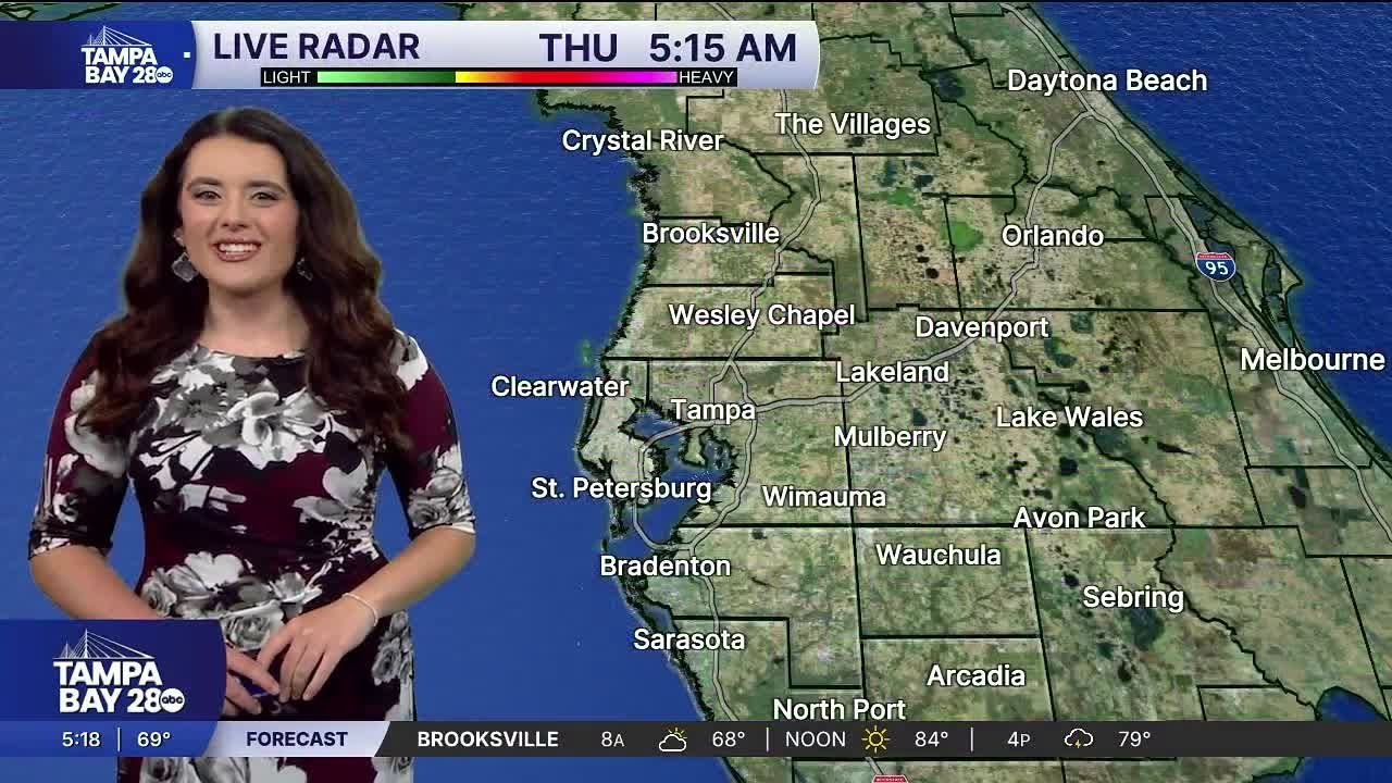 LATEST FORECAST | Showers and storms to roll into the Tampa Bay area