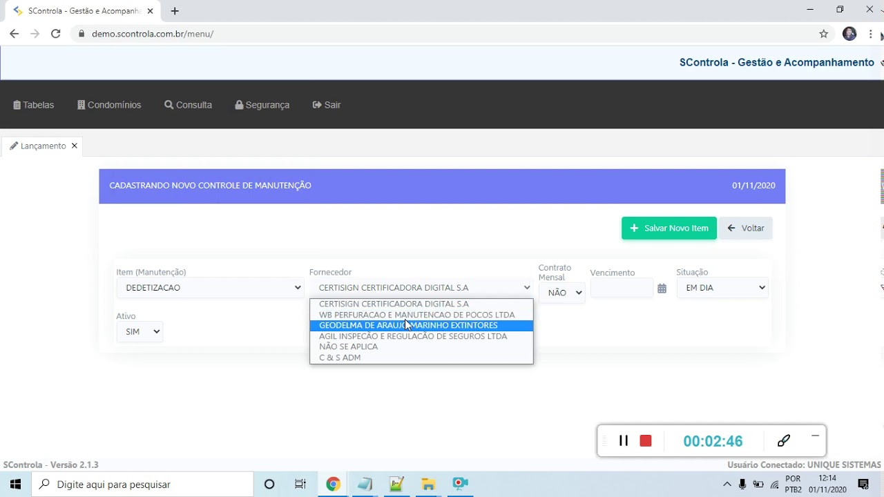 SControla - Controle de manuten&ccedil;&atilde;o