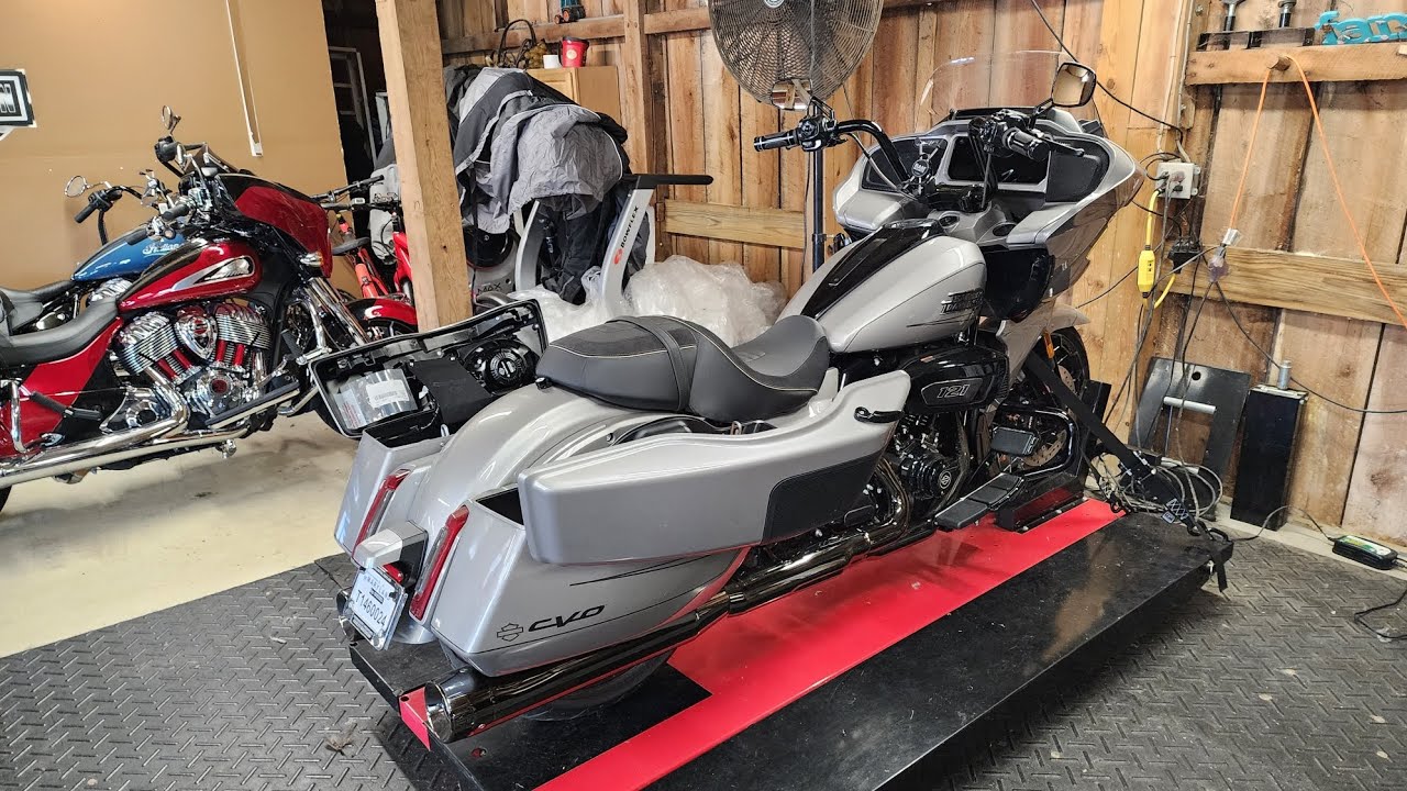 Harley Davidson CVO 2023 121 motor how to install mufflers and saddle bag guards.