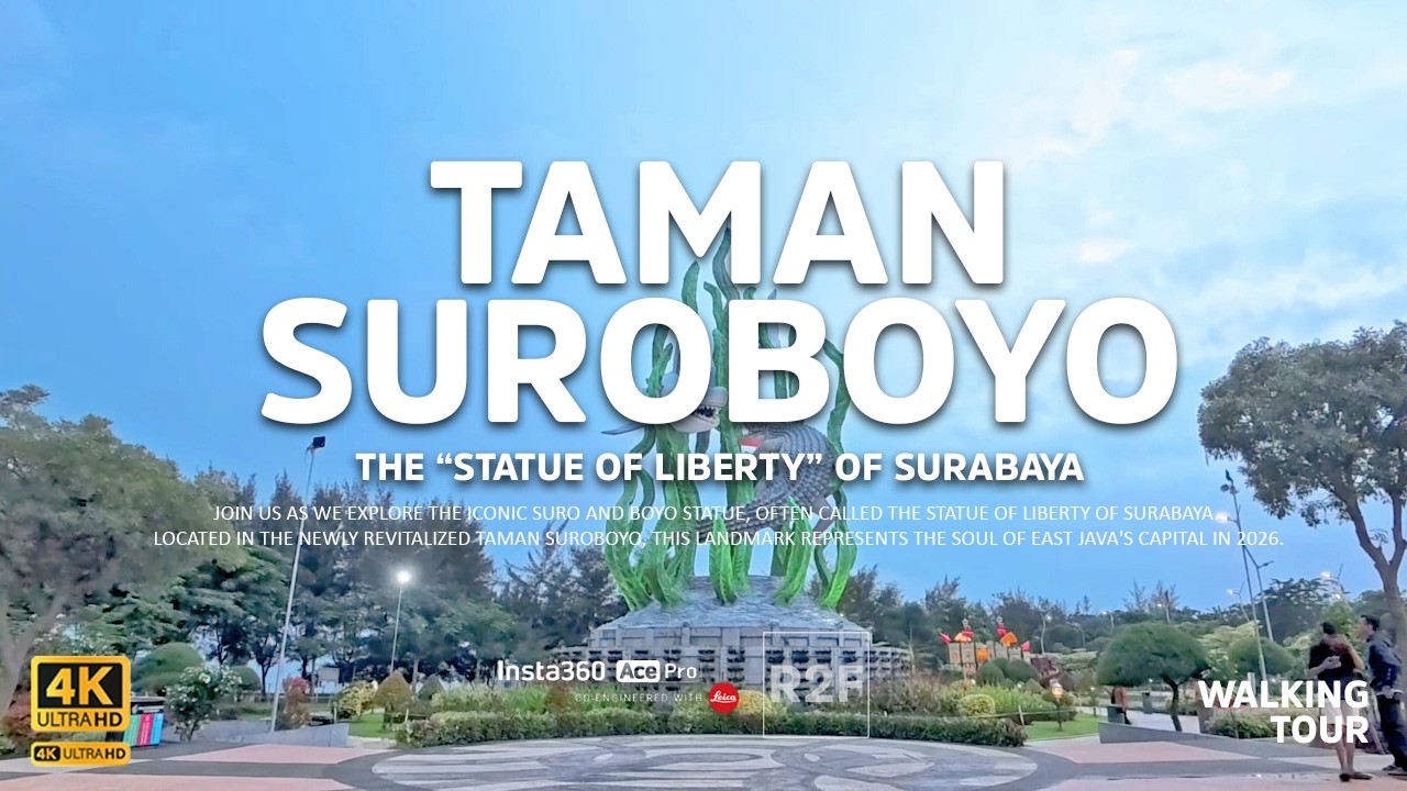 Surabaya, Indonesia 2026: Relaxing Walking Tour at Taman Suroboyo | 4K Cinematic Walk