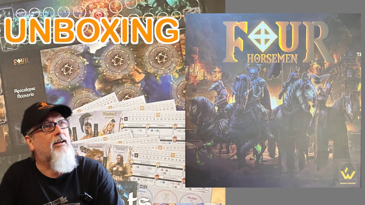 Four Horsemen | Unboxing the Core Board Game plus Mythos 1 Miniatures | Win-Win Board Games