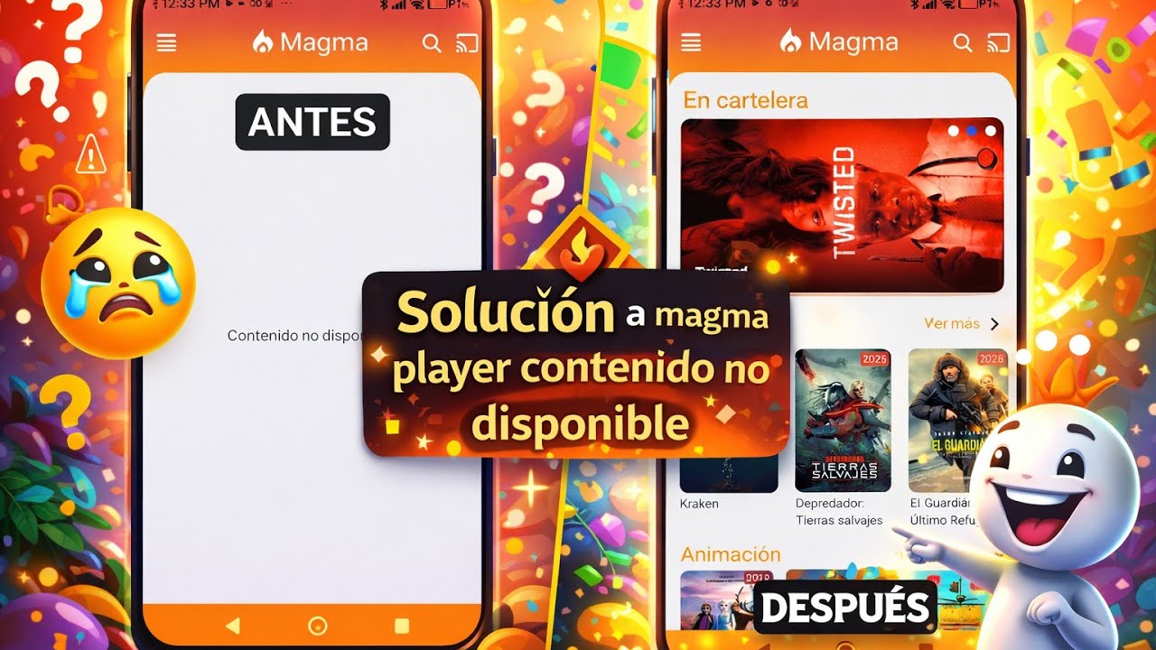 📲Soluci&oacute;n pel&iacute;culas y tv (🔥 Magma Player) no carga o error cont&eacute;nido no disponible 