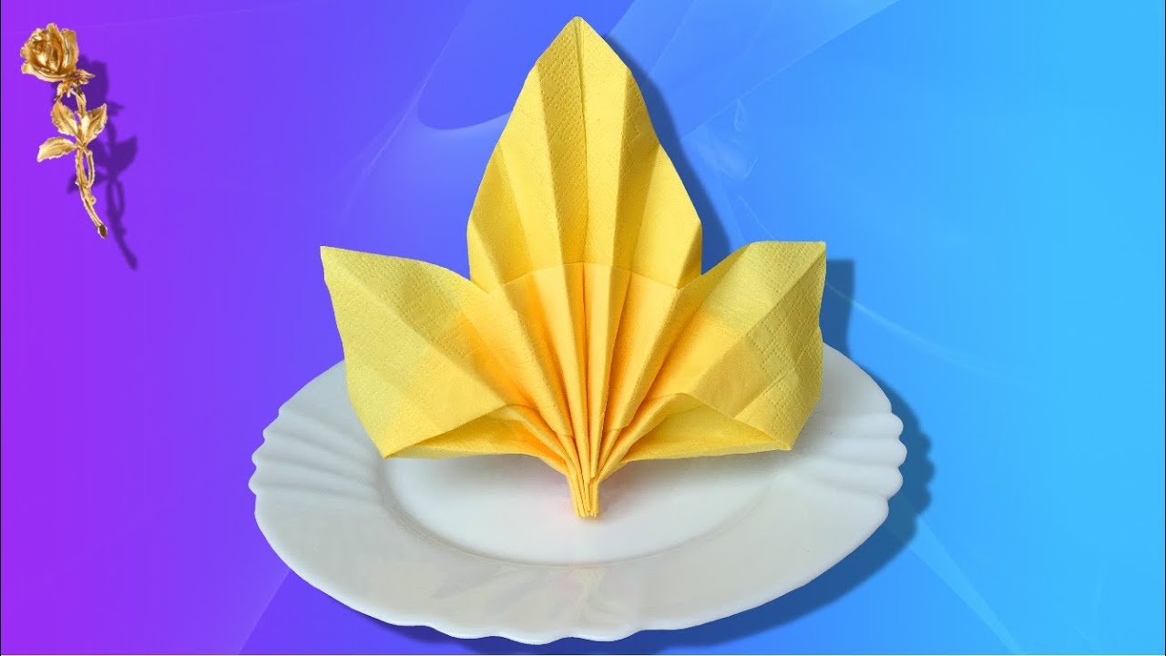 Pliage des serviettes : Feuille d'érable, très facile
