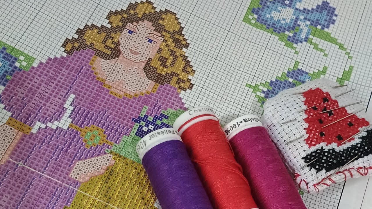 Vou iniciar um novo projeto de ponto cruz com linha de costura e microetamine