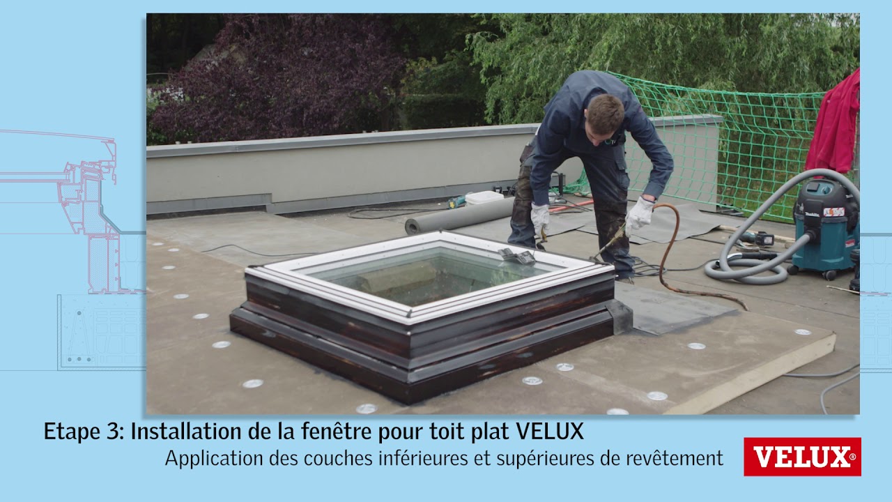 Remplacement facile d'une ancienne coupole par une fenêtre de toit plat VELUX