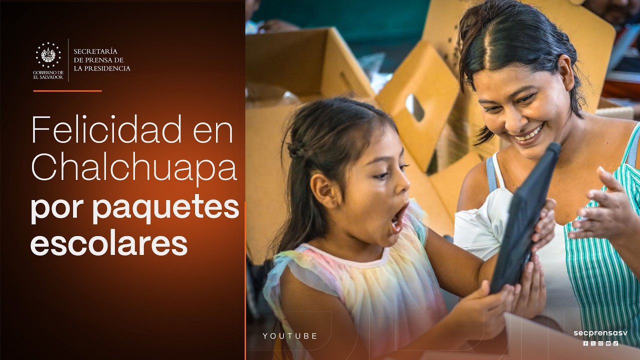 Gobierno del Presidente Nayib Bukele fortalece entrega de paquetes escolares en Chalchuapa