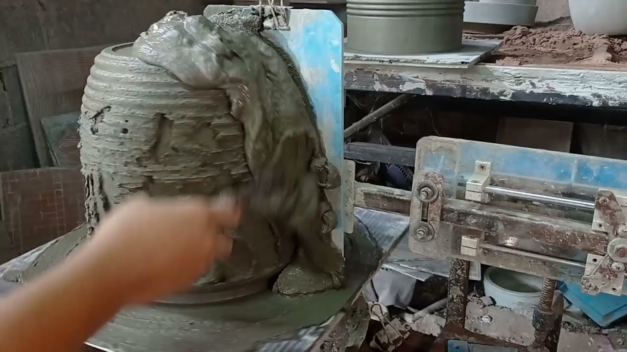 How to make cement flower pot jar(DIY ideas)