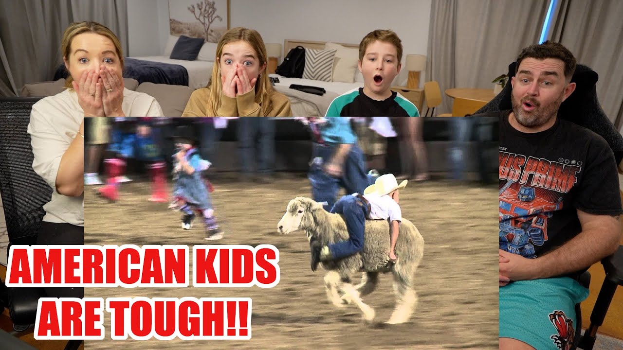 New Zealand Family React to Mutton Busting for the first time! (RAISING THESE KIDS TOUGH OUT THERE!)