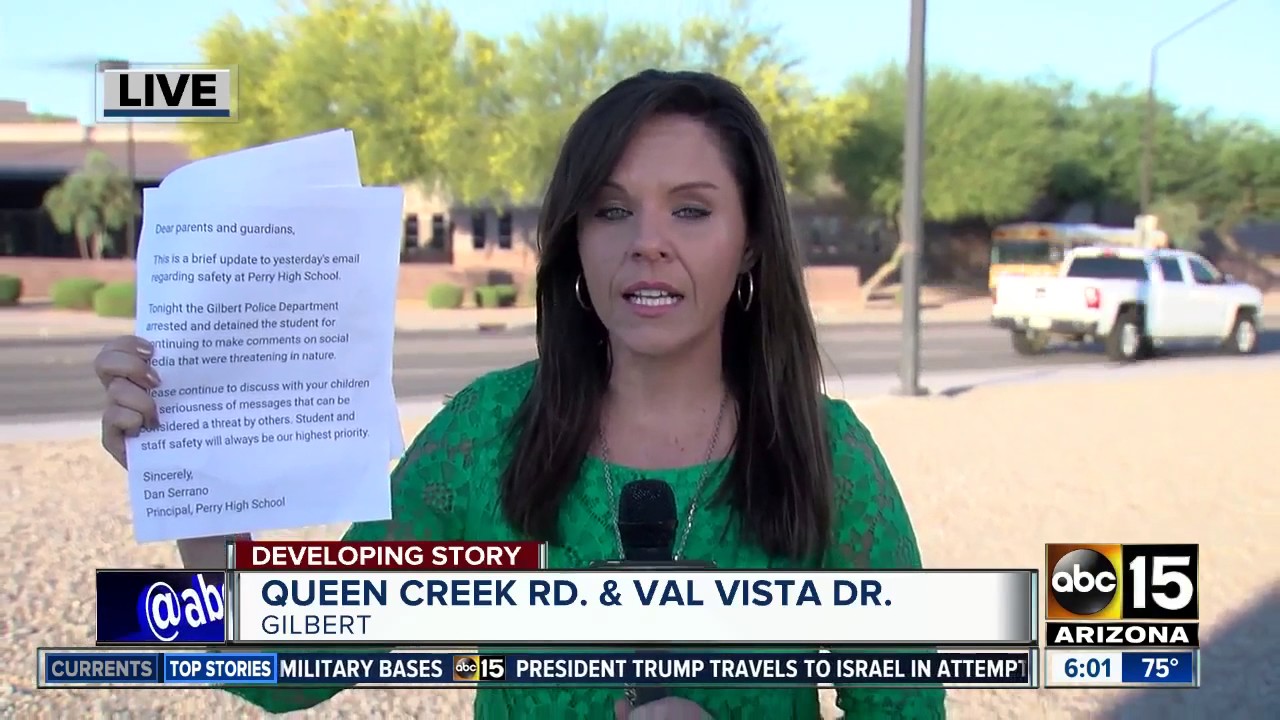 Student arrested after threat surrounding Perry High School in Gilbert