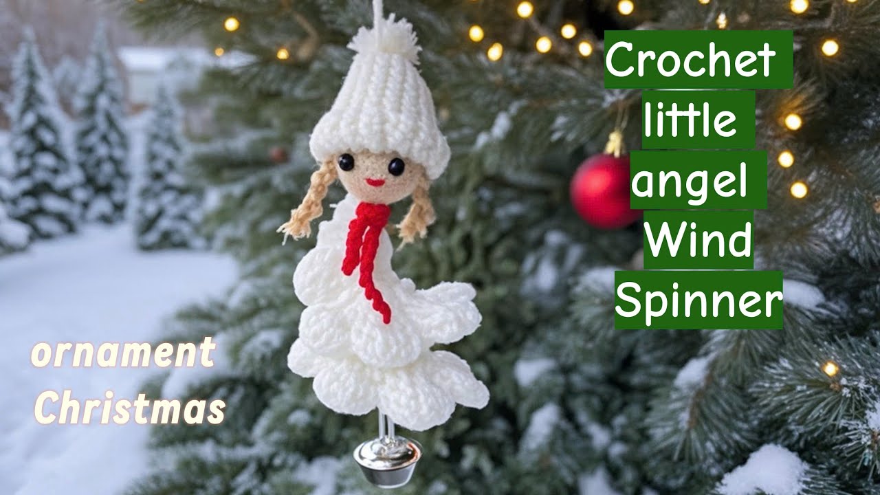 How To Crochet Little Angel Wind Spinner | Crochet Christmas ornaments #crochetanywhere