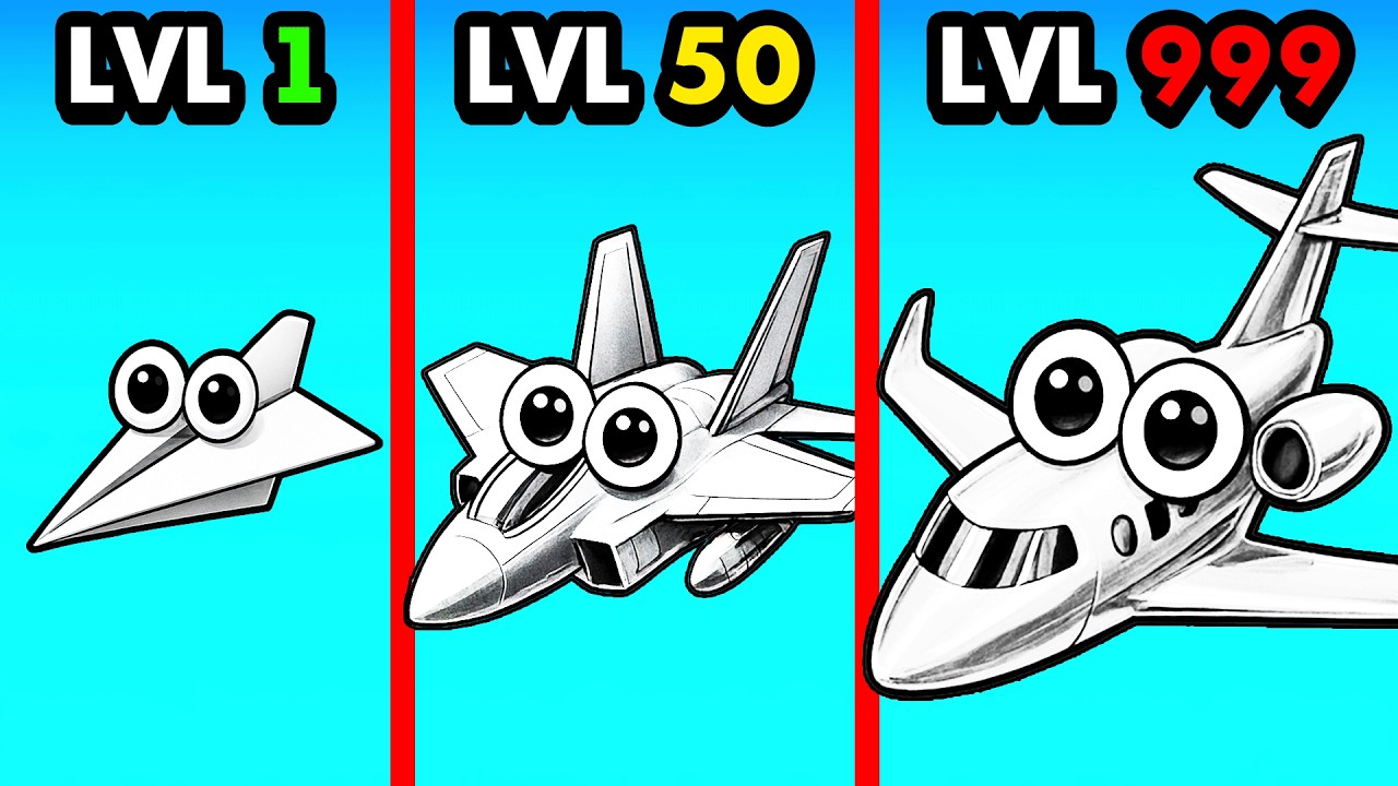 LEVEL 1 vs LEVEL 999 Paper Plane