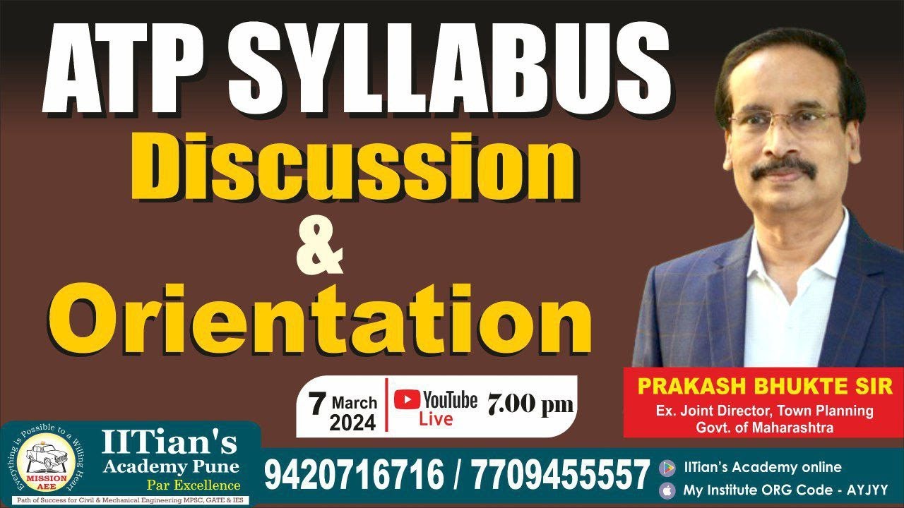 ATP Syllabus Discussion & Orientation | PRAKASH BHUKTE SIR | Assistant Town Planner #atp #civil