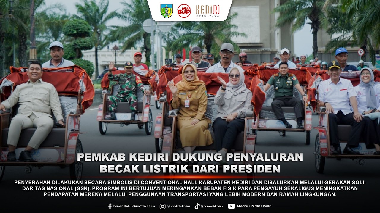 Pemkab Kediri Dukung Penyaluran Becak Listrik dari Presiden
