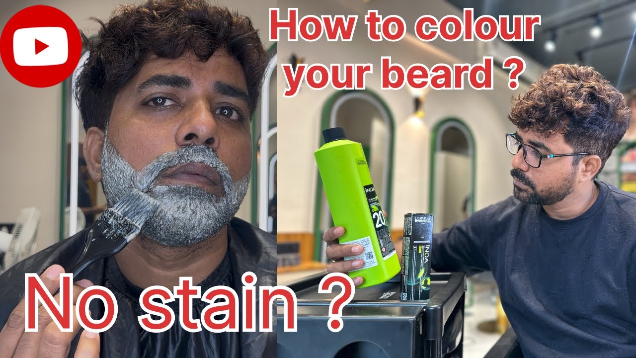 Beard color kaise kare /No stain beard colour 🧔‍♂️beard dye 