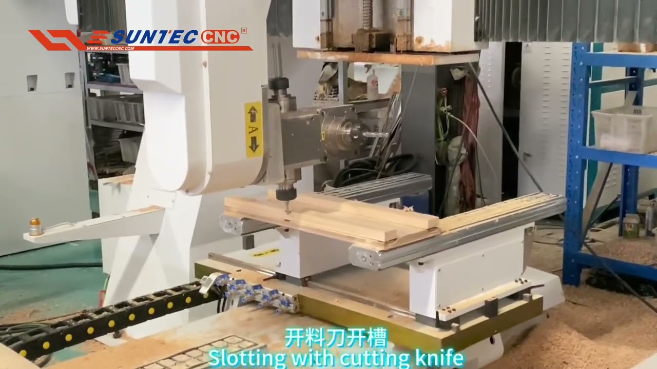 Suntec Double four outlet head for wood chairs making 5 axis cnc  
