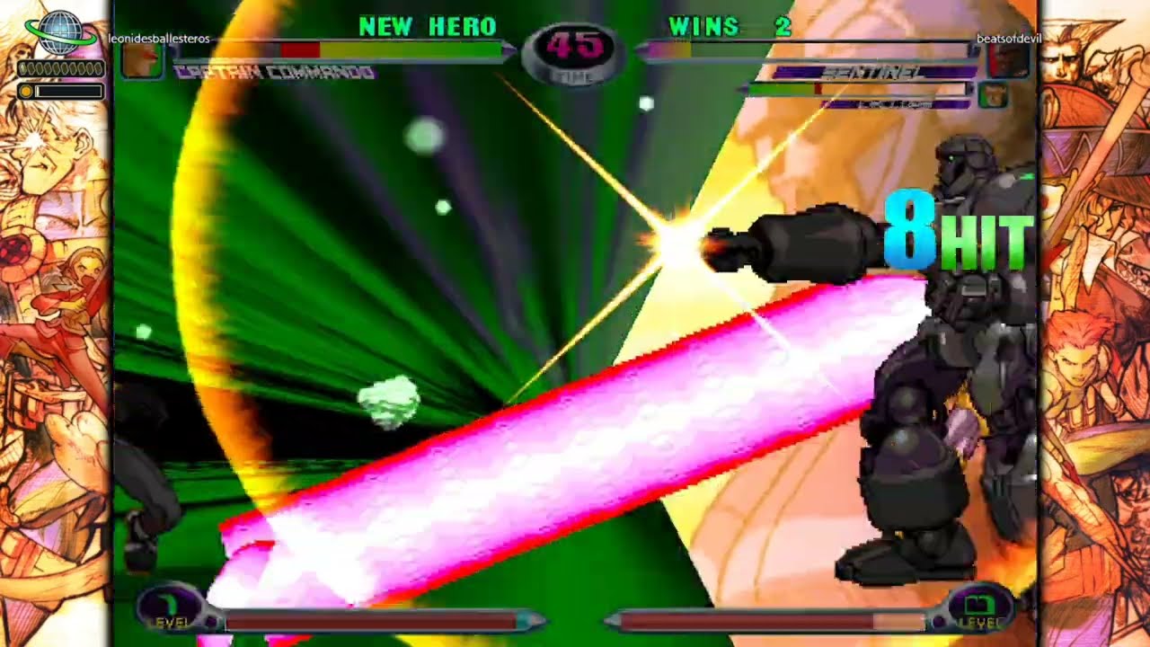 MvC2 Cyclops Infinite & reset comeback sequences (225% vs 65% w. Sentinel) 012025