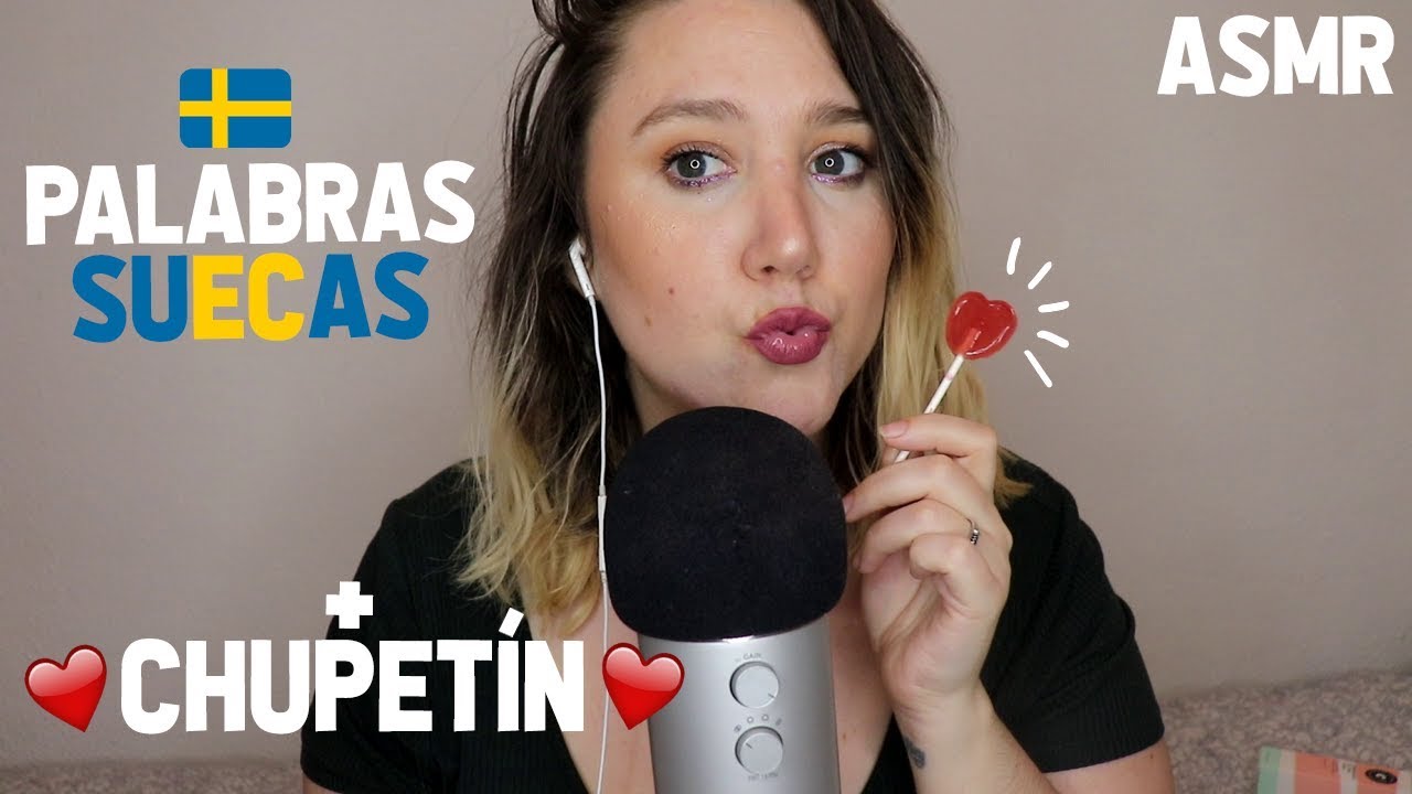 ASMR Argentina 🍭 comiendo chupetin y susurrando en Sueco 🍭 piruleta 🍭