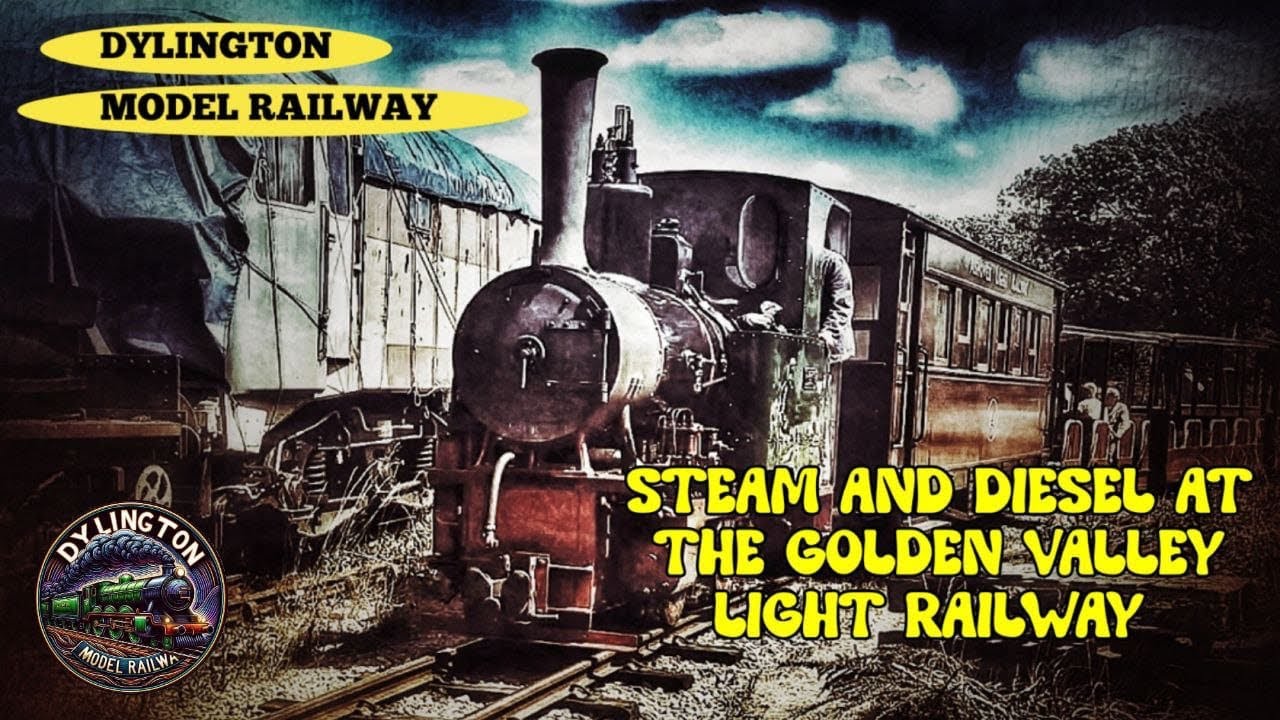DYLINGTON MODEL RAILWAY - STEAM AND DIESEL AT THE GOLDEN VALLEY LIGHT RAILWAY. 