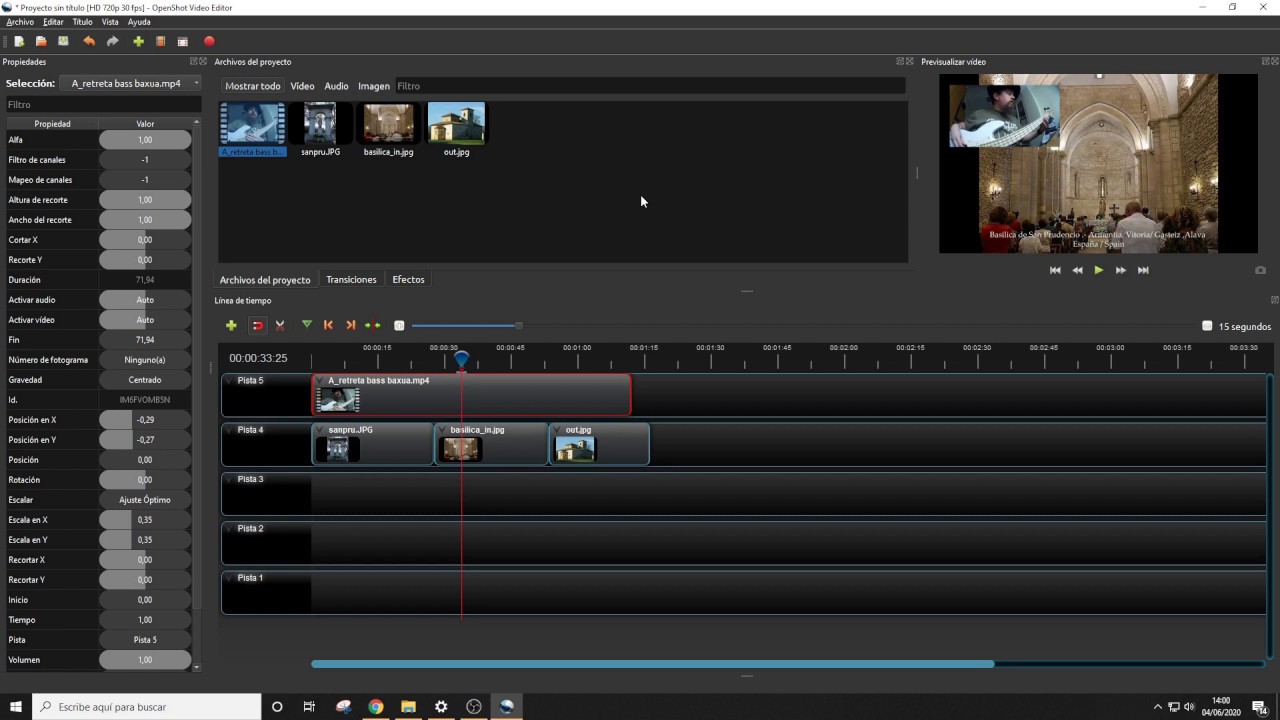 SUPERPONER UN VIDEO A UNA PRESENTACIÓN CON IMÁGENES EN OPENSHOT