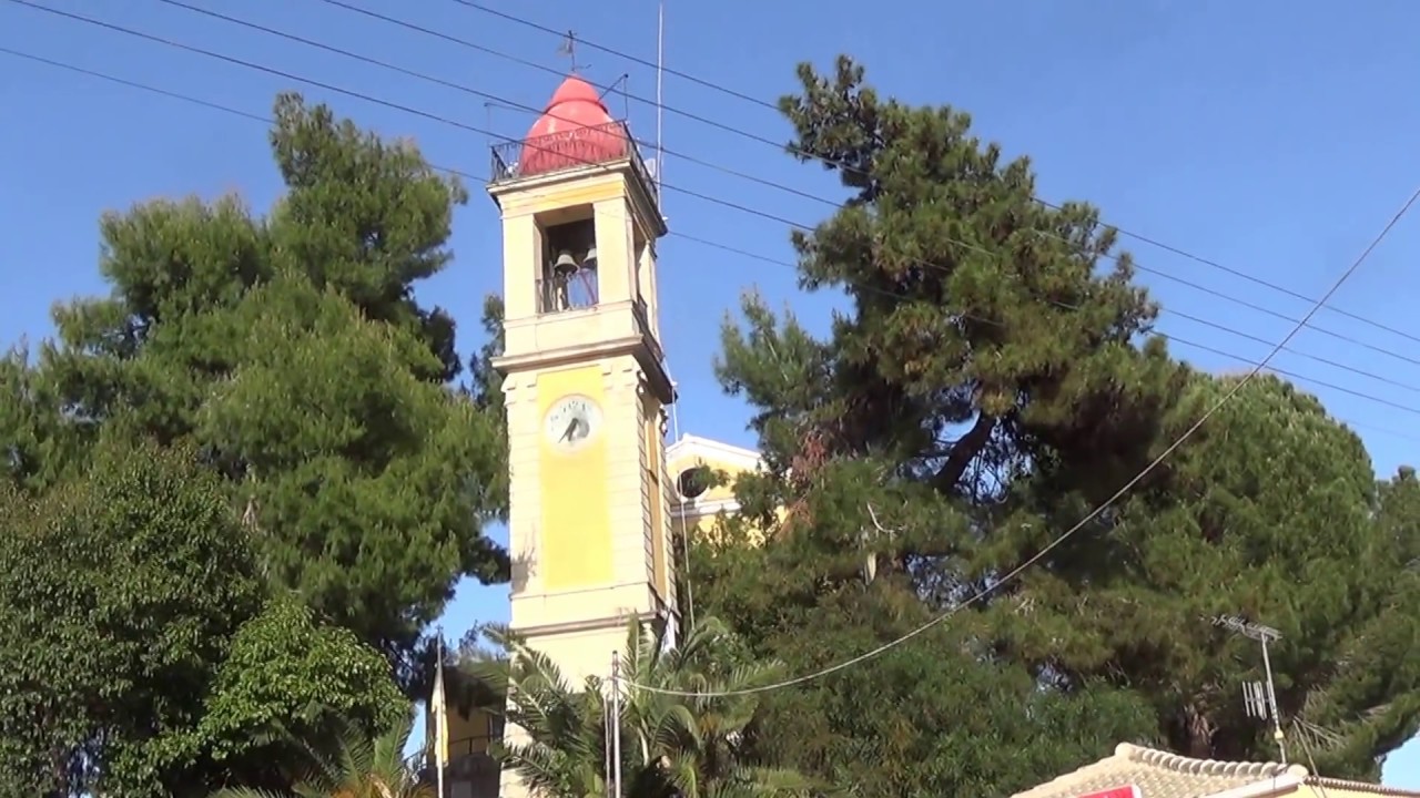 Λευκίμμη Κέρκυρας-Πλατεία Αγ. Θεοδώρων & Καμπαναριό του-Lefkimmi Corfu,26-4-2017,Bίντεο 8ο