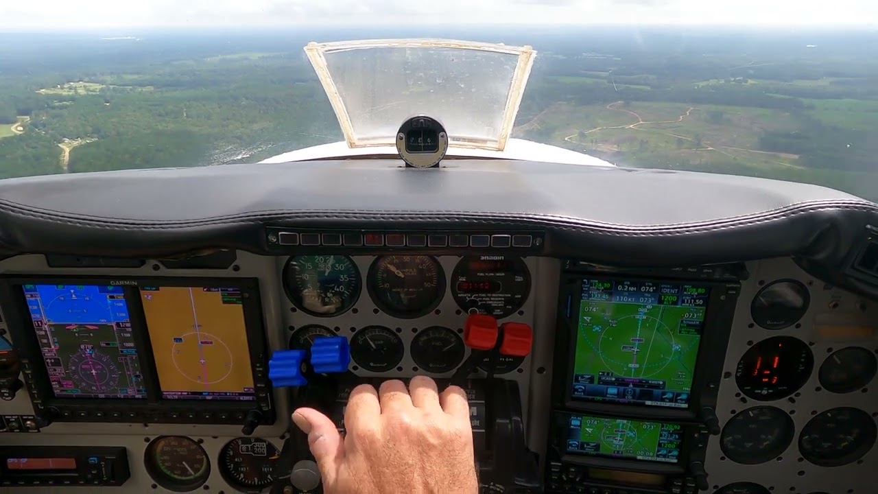 Beechcraft Baron 58P IFR to Troy Alabama, breakout on RNAV approach to runway 7