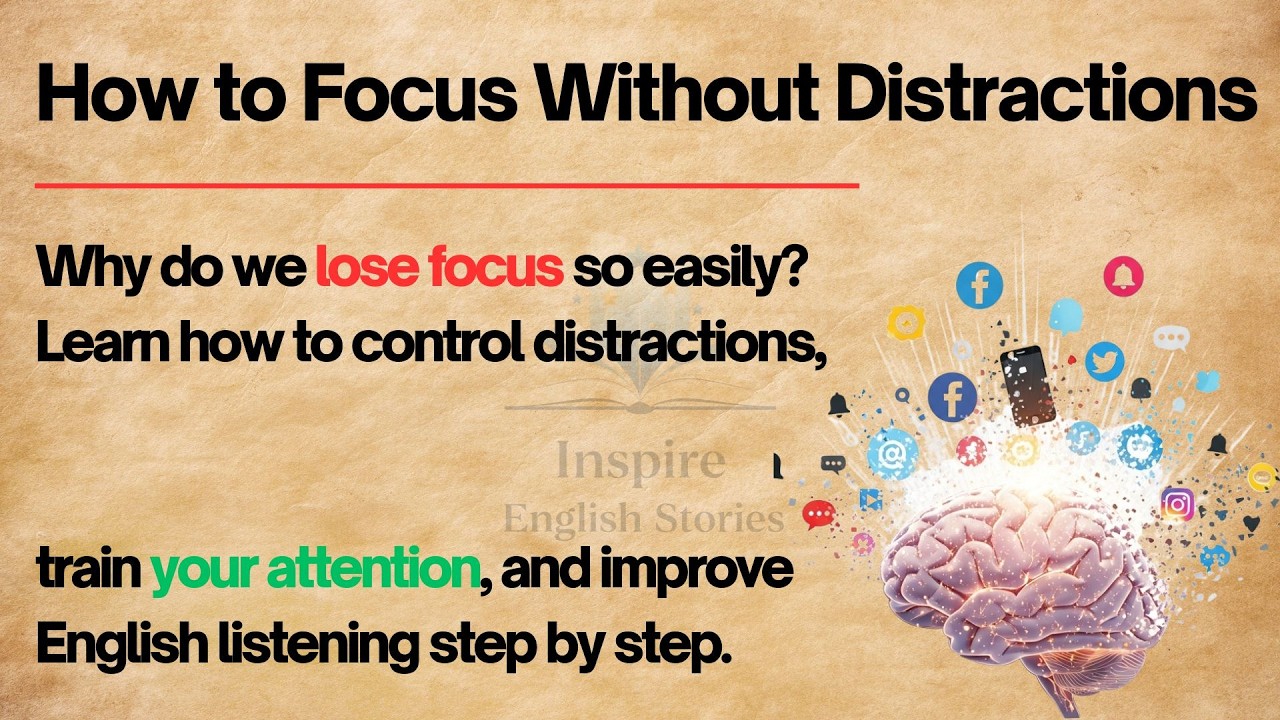 How to Focus Without Getting Distracted || Graded Reader Level 2 🔥 || Listening Practice ✅