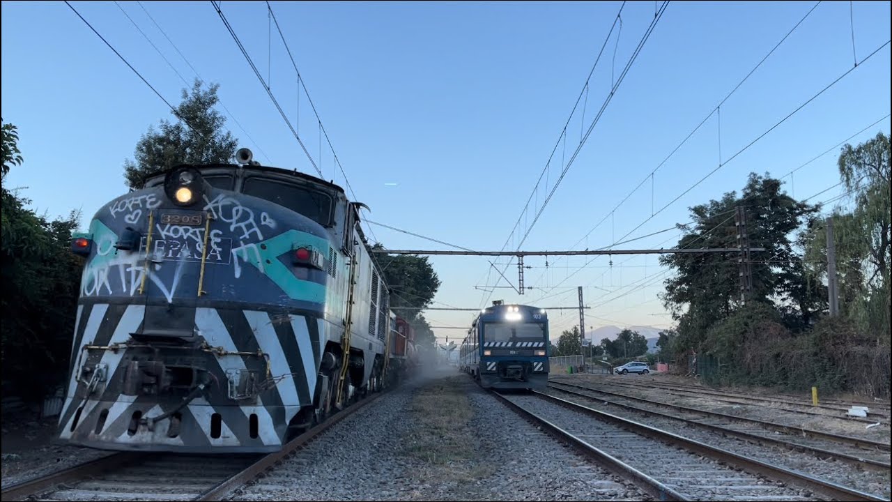 CARRERA DE TRENES! Locomotora E-3208 v/s Metrotren UT440R-103