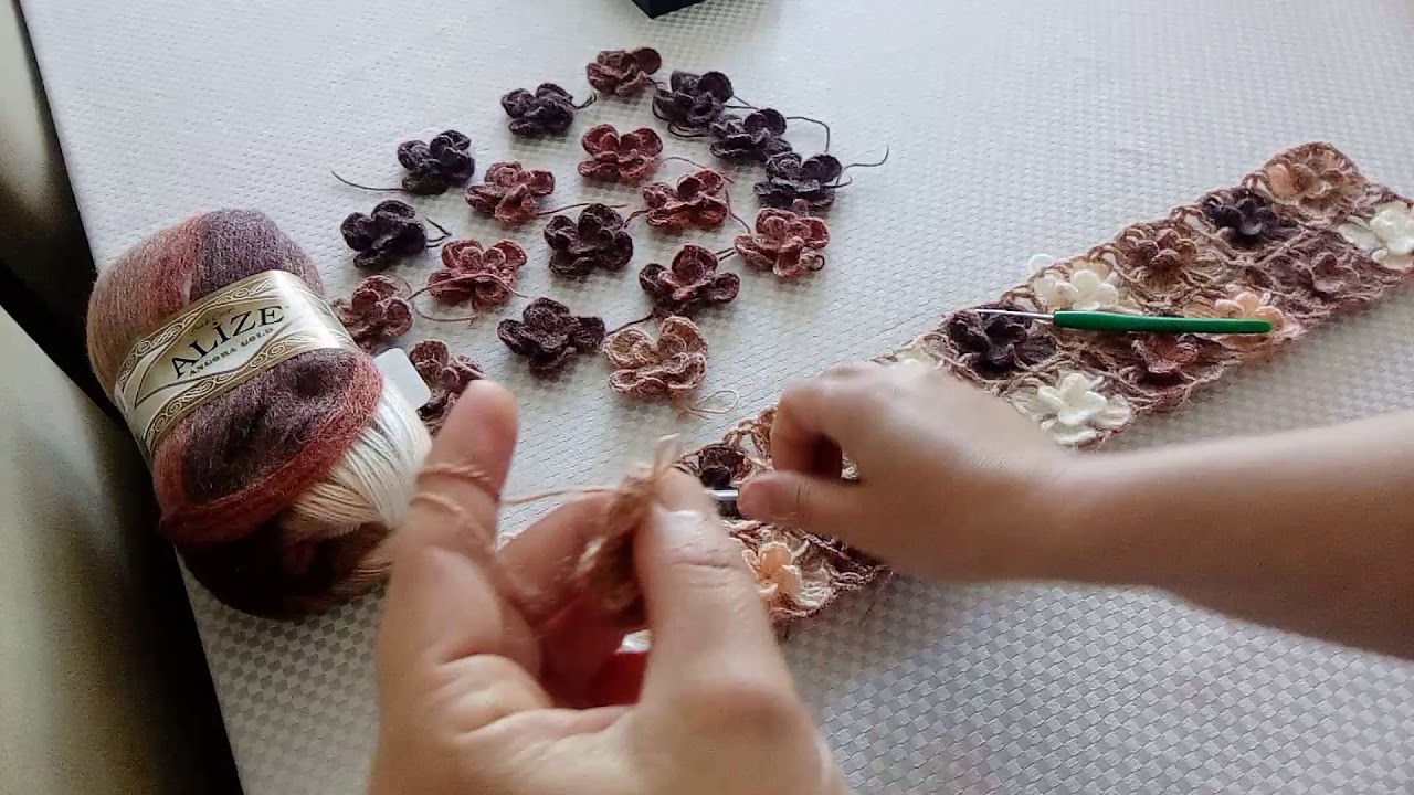 Çiçek motifli yelek yapılışı 1.bölüm ( motif yapımı ) #anneyelekleri