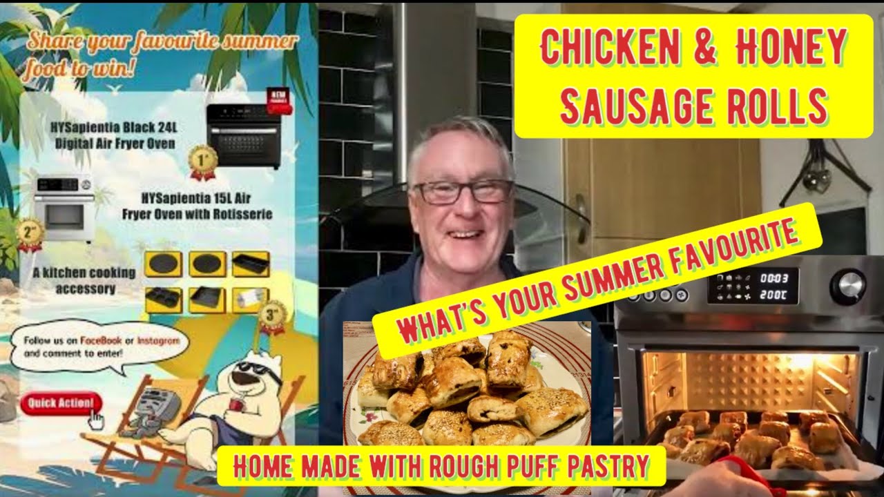 Home made chicken and honey sausage rolls in the HYSapientia 24 litre air fryer 👌